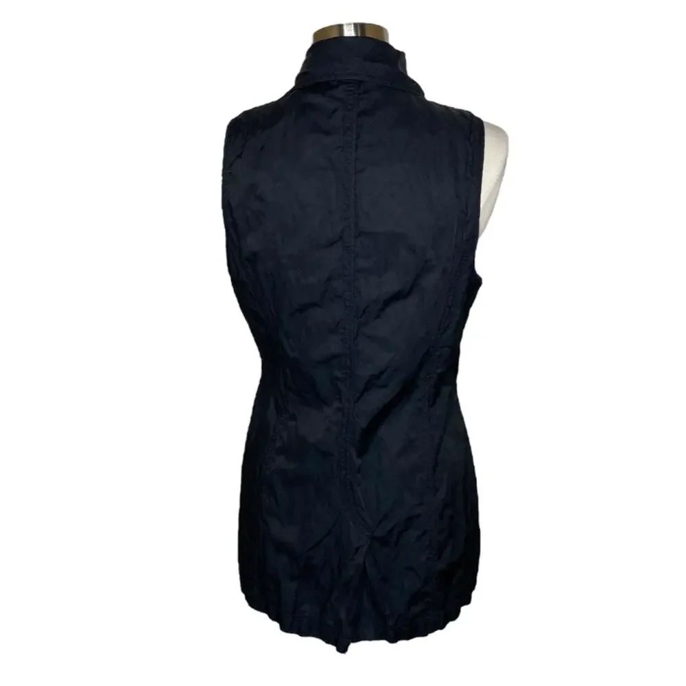 Stella Carakasi‎ Black Full Zip Vest Metallic Flecks Women’s Medium Minimalist - Picture 2 of 11